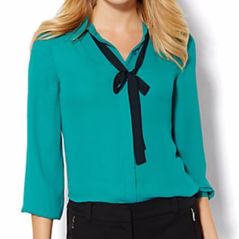 Dress shirt, 7TH AVENUE - TIE-DETAIL BLOUSE